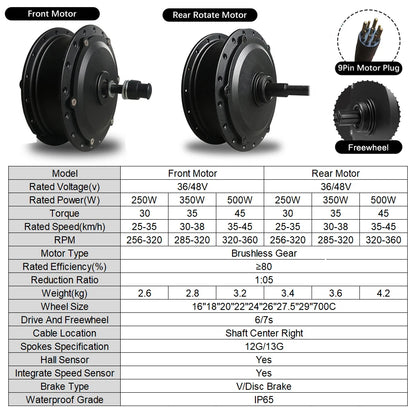 h 700C Front Rear Electric Bicycle Motor Wheel